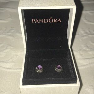 Purple Pandora Stud Earrings